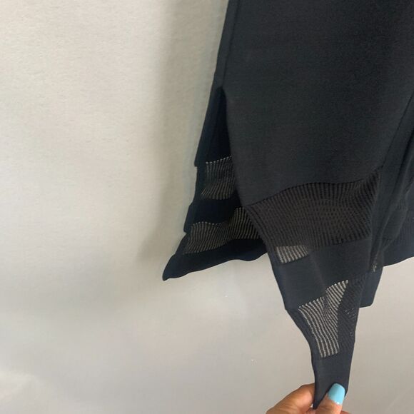 Herve Leger Julia Restoin Roitfeld Black Mesh Panel Bandage Dress Size Large - Picture 8 of 10